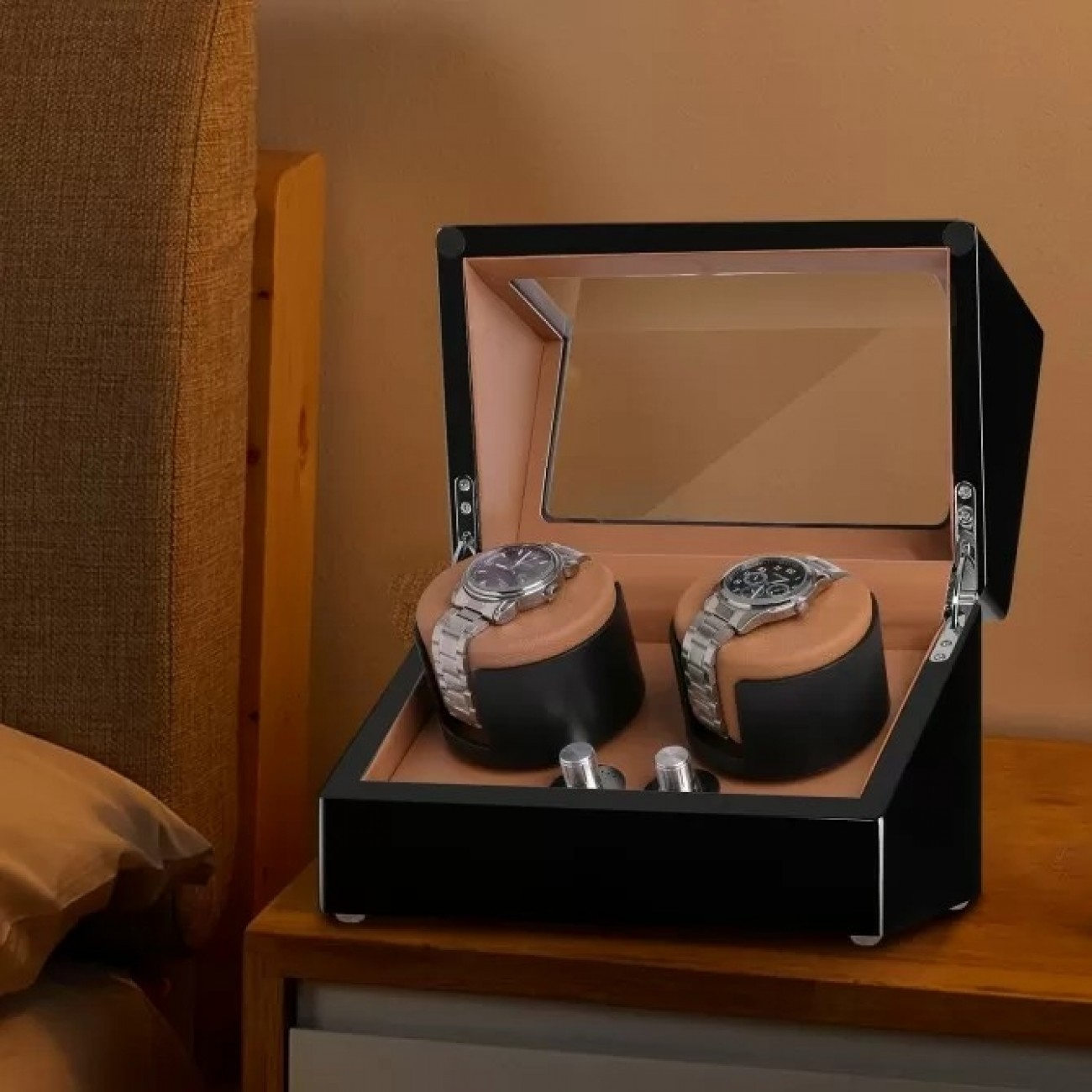 Sepano Double Watch Winders for Automatic Watches Black