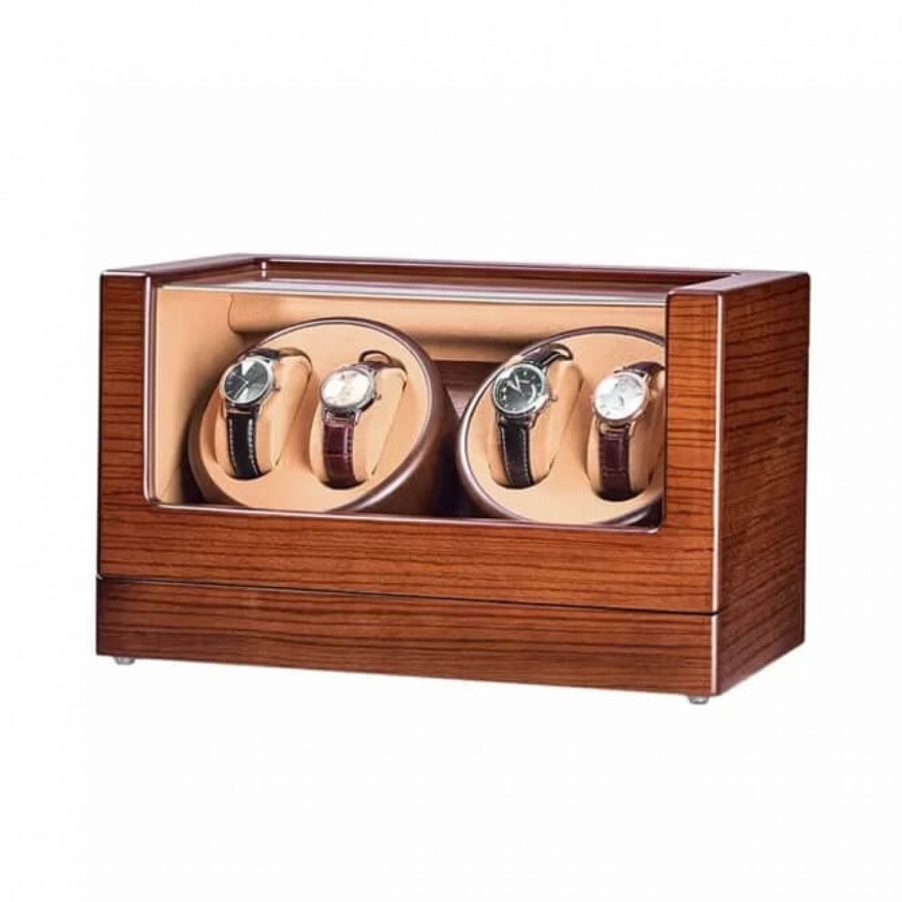 Luxury Jqueen Wooden Quad Watch Winder Red