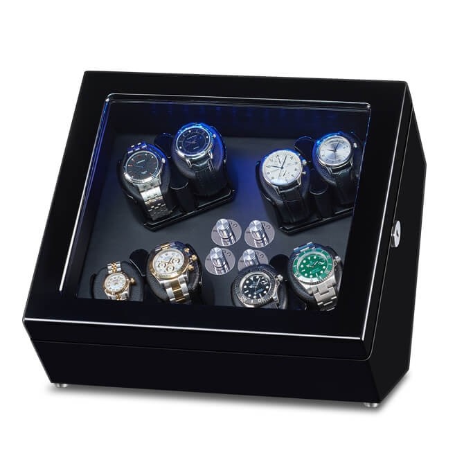 Sepano watch winder for automatic watches with storage compartments for watches of all sizes, Japanese Mabuchi motor