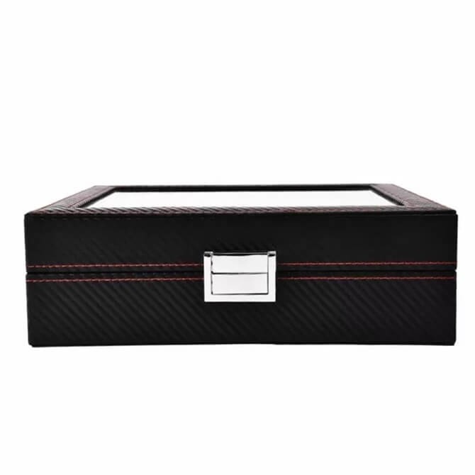 Discount Sepano Leather Watch Box With 10 Slots Display Case Black 