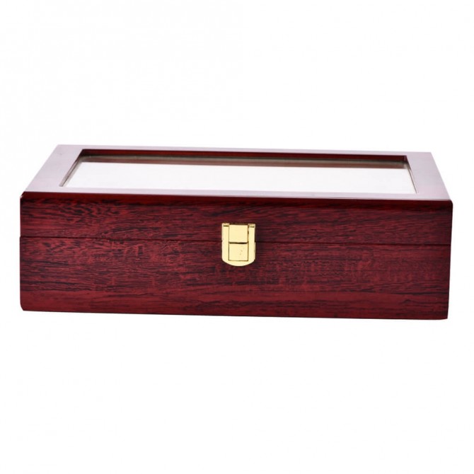 Luxury Jqueen Cherry Wooden Watch Box With 12 Slots