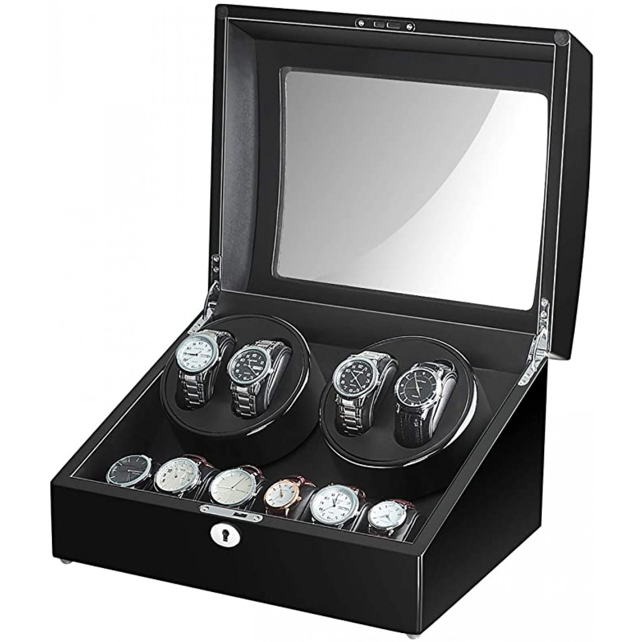 Maselex Quad Watch Winder With 6 Storage Case