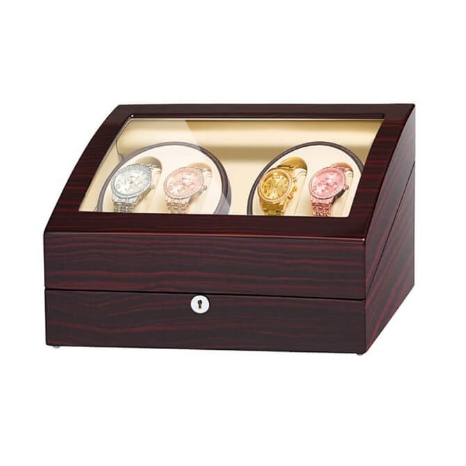 Maselex Automatic Quad Watch Winder With 6 Storage Case for Man/Woman's Watches-21 Rotation Modes
