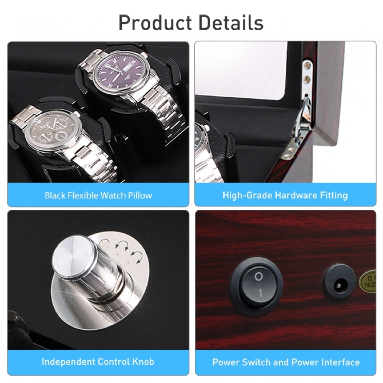 Sepano Automatic Watch Winder, 6 Watch Winder with 7 Watch Storage Place