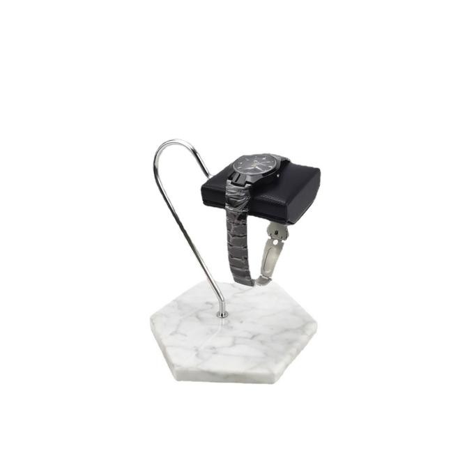 Jqueen Watch Holder Stand Marble Base Watch Stand Display White