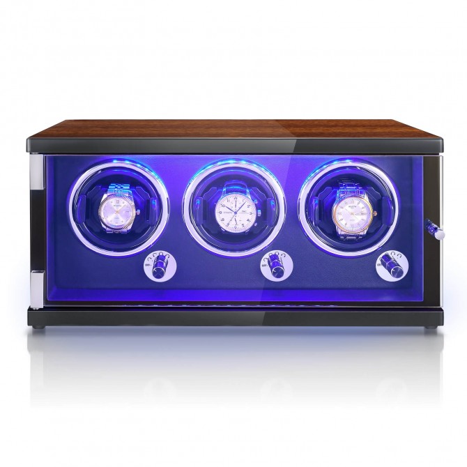 JQUEEN 3 LED Watch Winder for Automatic Watches with Quiet Japanese Motor