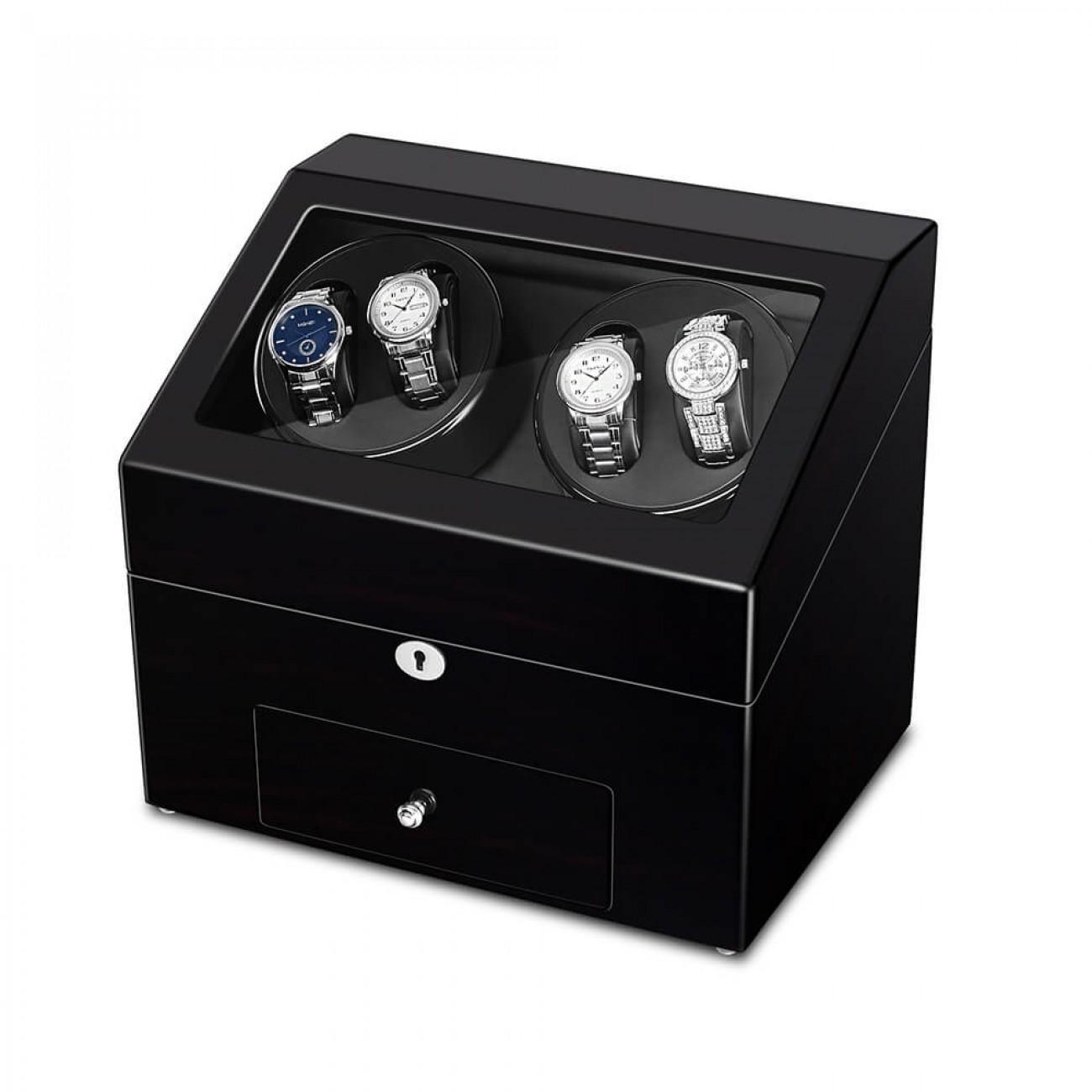 Luxury Sepano Wooden Quad Watch Winder Balck