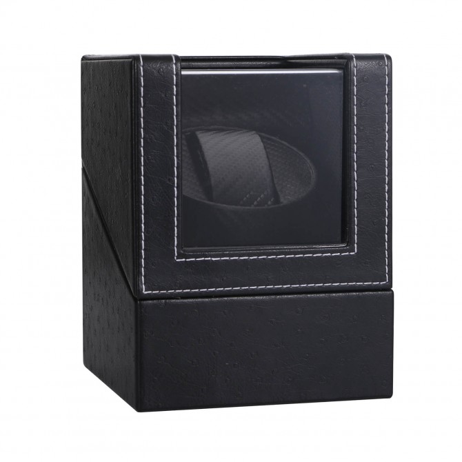 Maselex Single Watch Winder with Black Leather