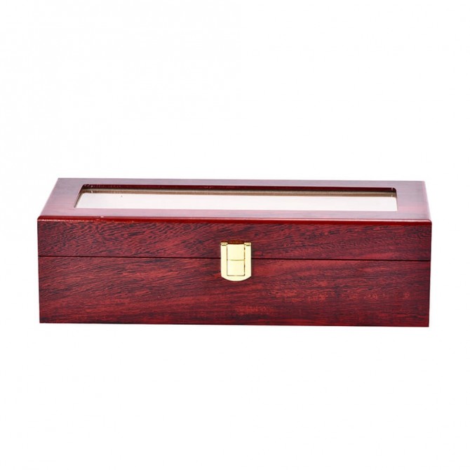 Best Jqueen Wooden Watch Box With 6 Slots Display Case Red