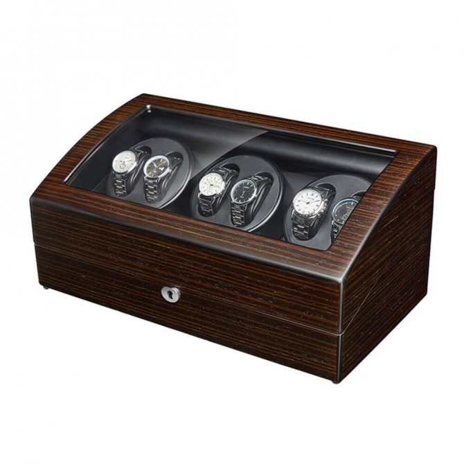 Jqueen 6 Automatic Watch Winder with 7 Extra Storages Spaces Ebony
