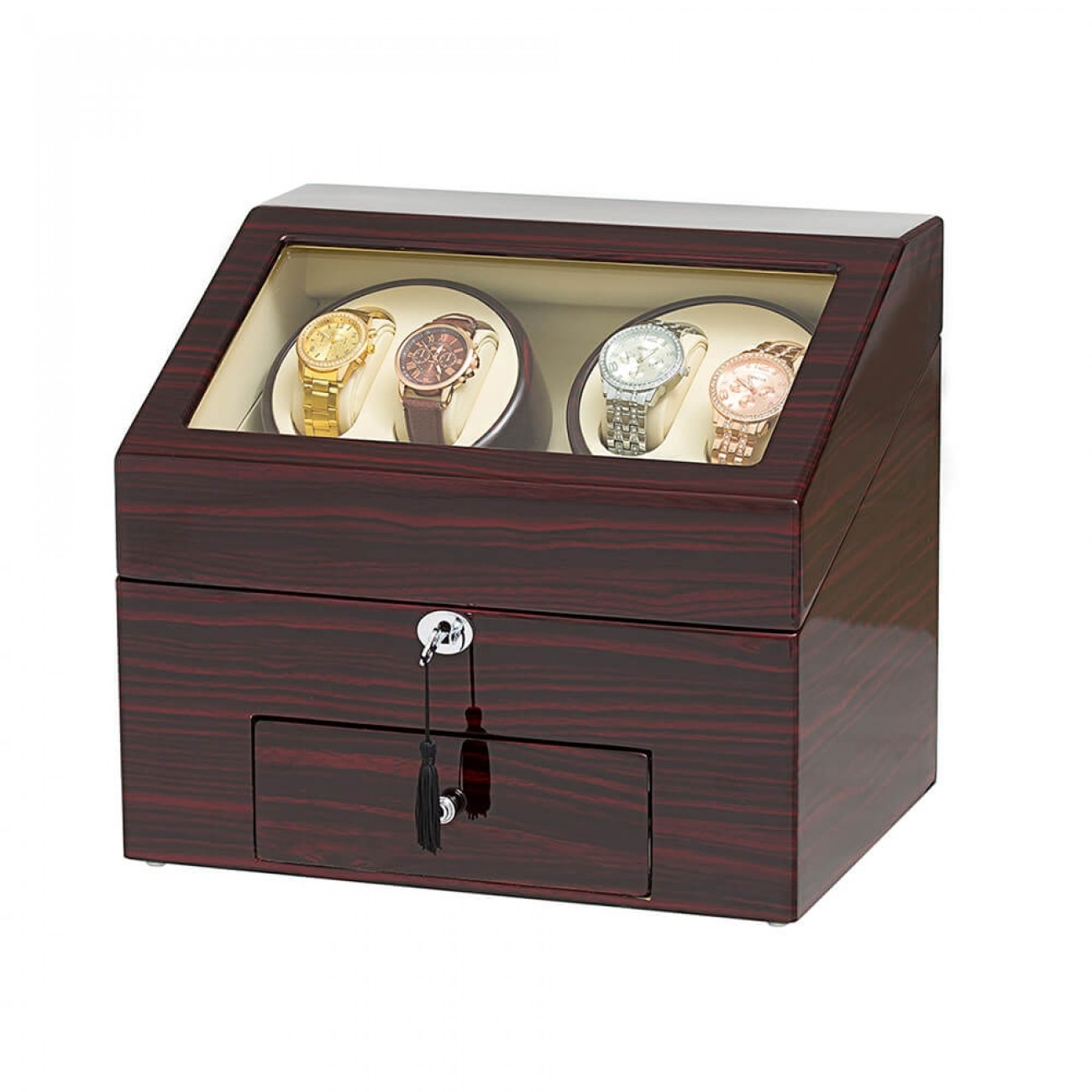 Discount Jqueen Wooden Quad Watch Winder Ebony